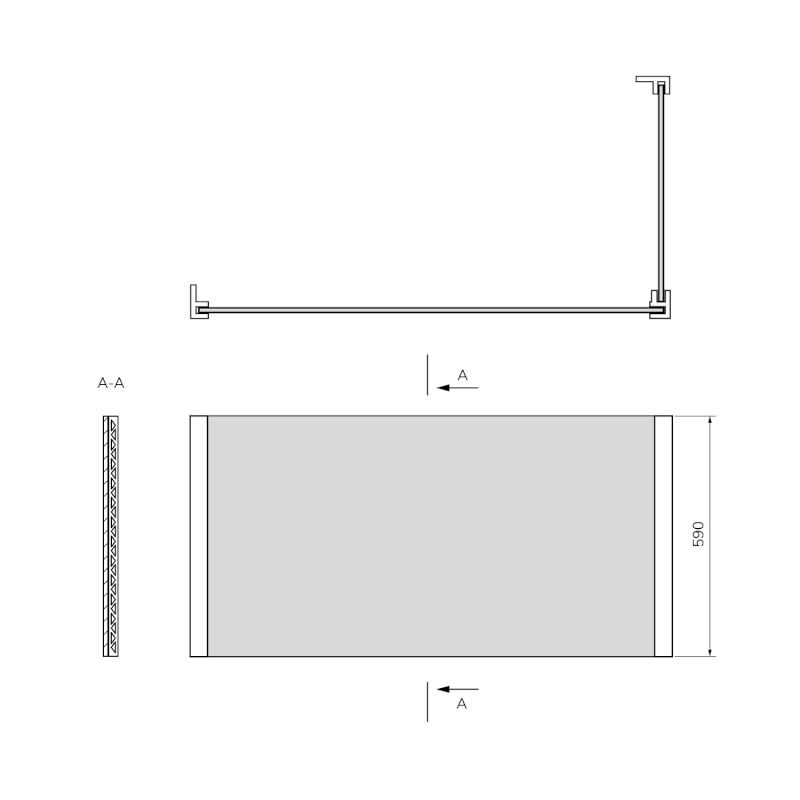 UNIVERSAL rohový panel 185x80x59cm, L/R 36367