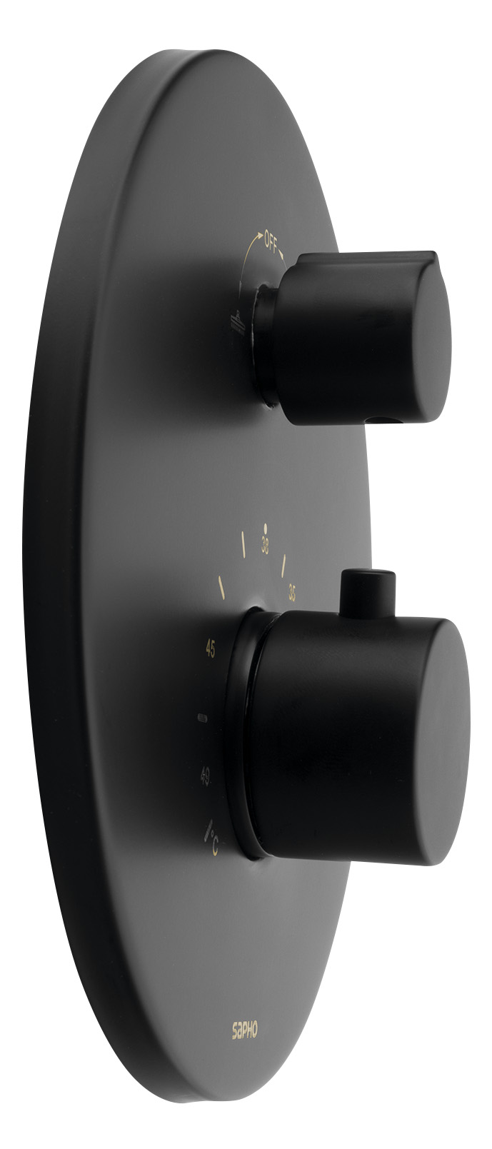 Podomítková sprchová termostatická baterie, box, 2 výstupy, černá mat RH396B