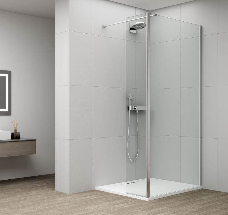 ESCA otočný panel k instalaci na fixní sklo, 600mm, chrom ES3B60