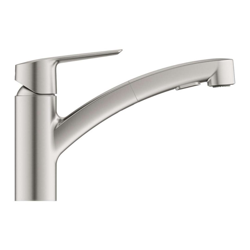 QuickFix Start Dřezová baterie s výsuvnou sprškou, supersteel GROHE 30531DC1