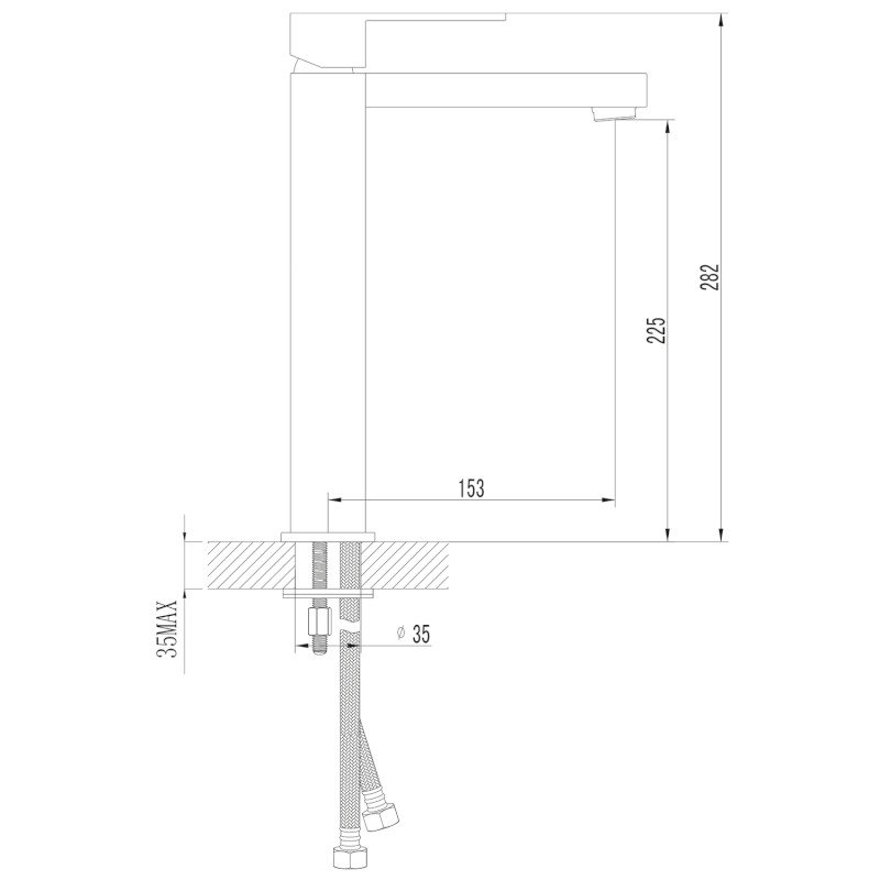 LATUS 25 stojánková umyvadlová baterie vysoká, chrom 1102-04