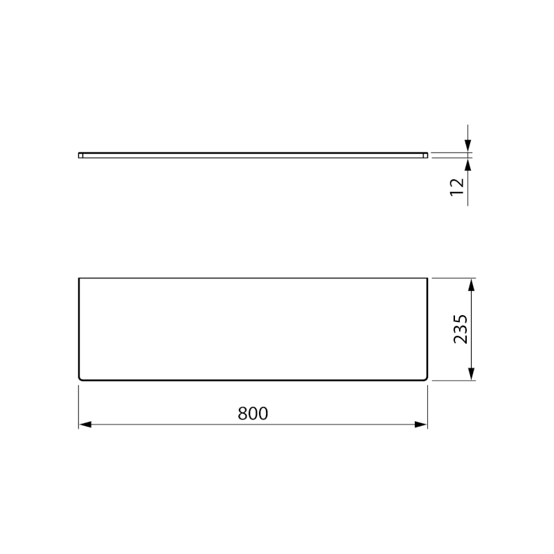 PREMIO deska kompozit 80x23,5cm, černá mat PRE010-3535