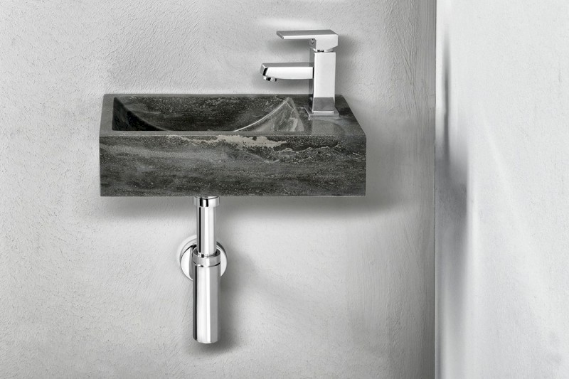 BLOK kamenné umývátko 40x22cm, baterie vpravo, antracit 2401-28