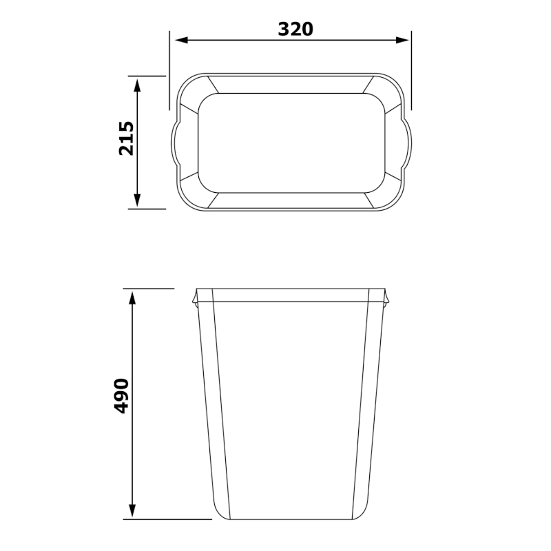COLORED odpadkový koš nástěnný 23l, ABS, Soft Touch, černá mat A74201NE
