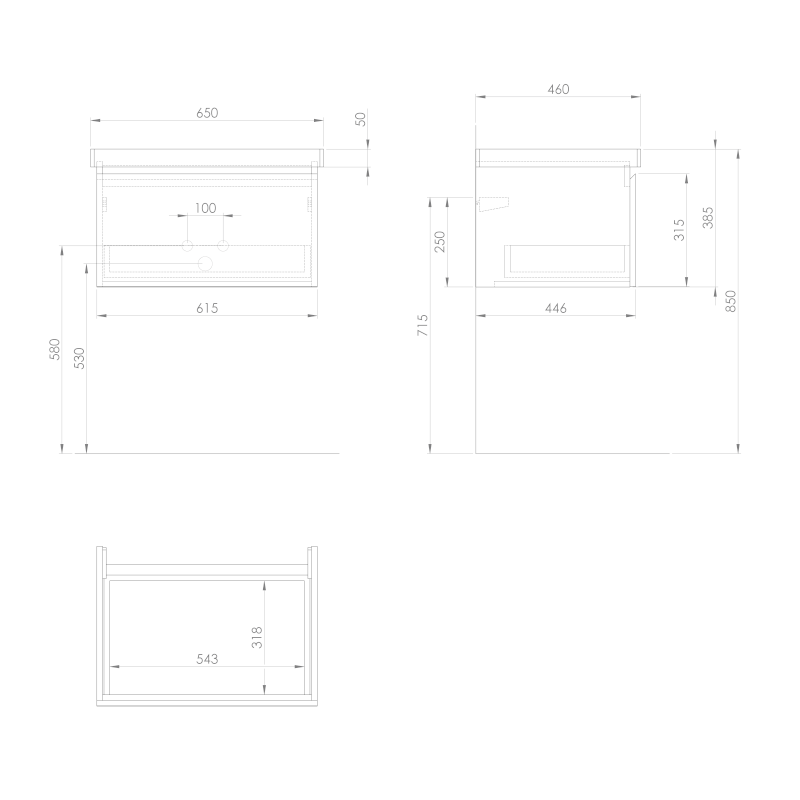 ALTAIR umyvadlová skříňka 61,5x35x45cm, bílá AI267