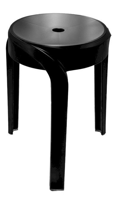 STAN koupelnová stolička, průměr 30cm, černá A176110