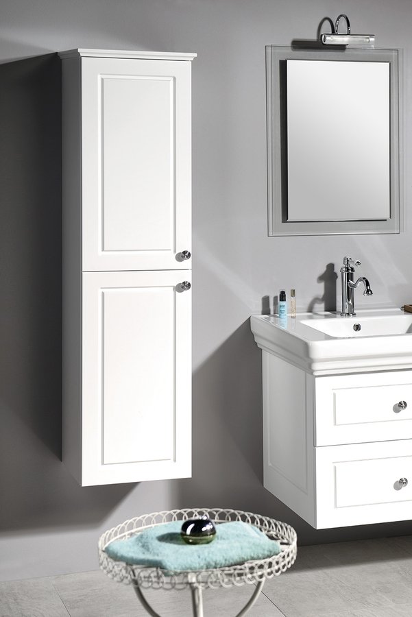 VIOLETA skříňka vysoká 35x140x30cm, levá, bílá pololesk VI160-3131