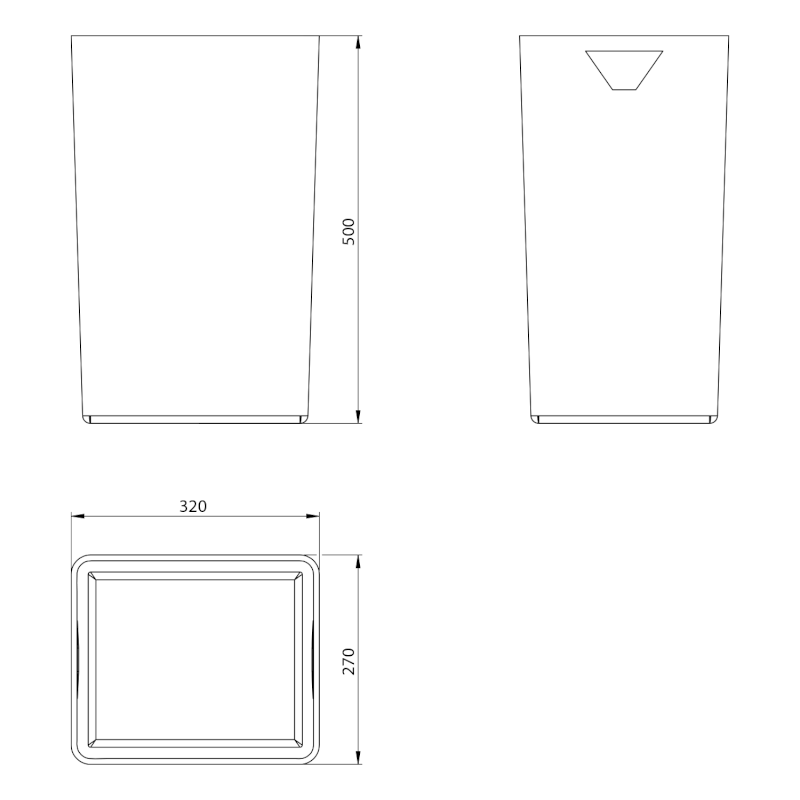 LINEACQULBA odpadkový koš nástěnný 35l, bílá A51001
