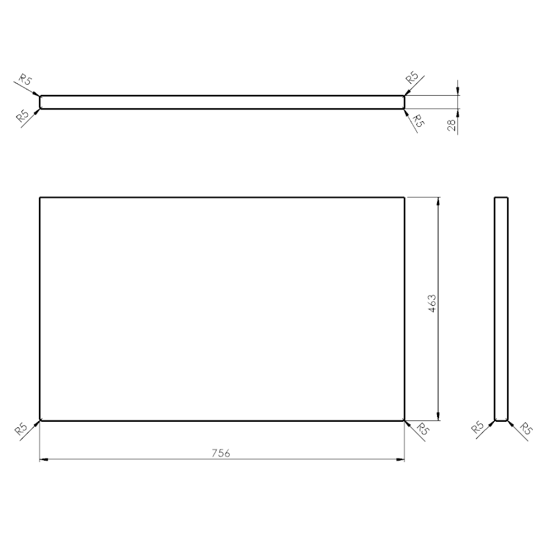 WOODY deska 756x28x463mm, masiv přírodní dub WDS750-70