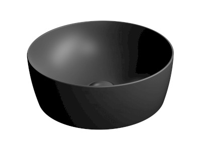 NUBES keramické umyvadlo na desku průměr 40cm, černá mat 903926