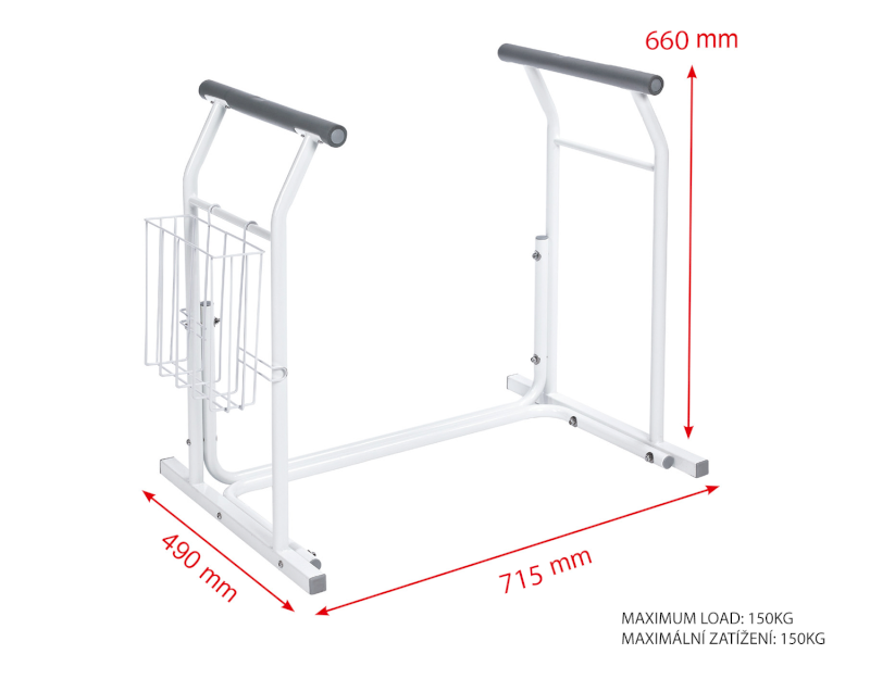 HANDICAP opěrná mobilní madla k WC, bílá A0110101