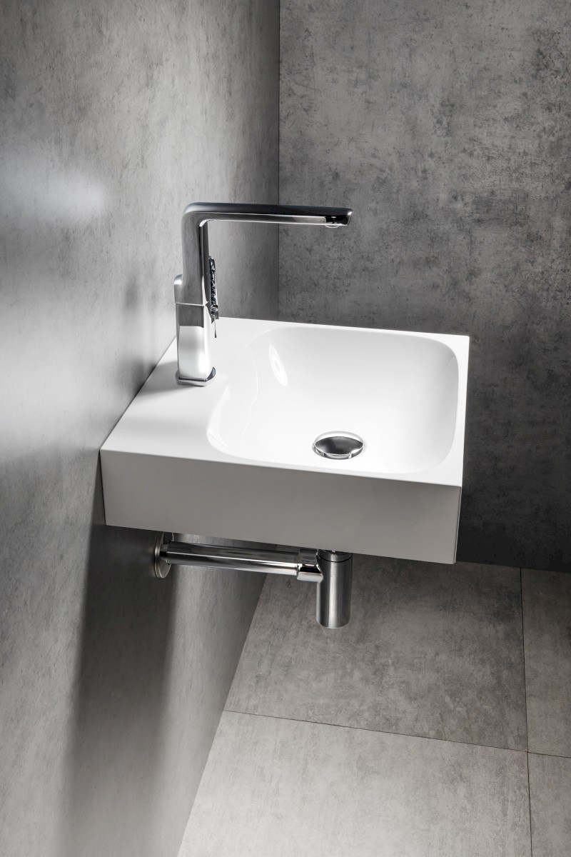 EMONA umyvadlo, litý mramor, 40x40cm, bílá EN040