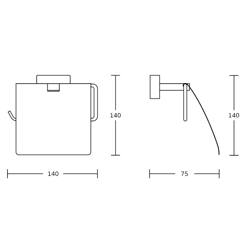 APOLLO držák toaletního papíru s krytem, chrom 1416-20