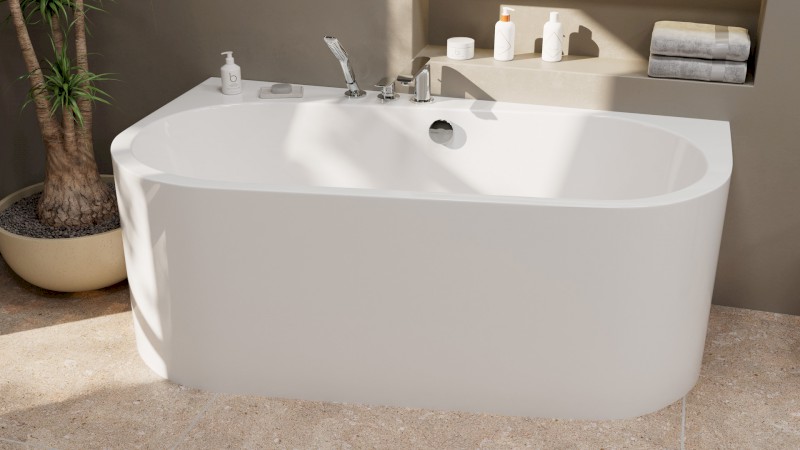 ASTRA WDL MONOLITH nástěnná stojící vana 160x85x60cm, bílá 30611MDL