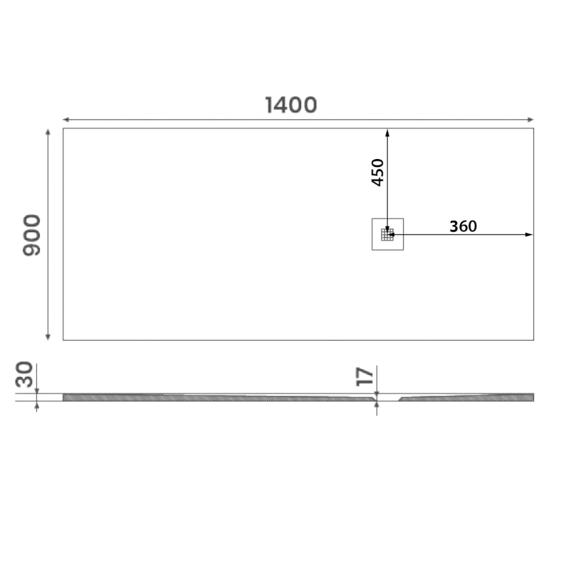 MITIA sprchová vanička z litého mramoru, obdélník 140x90cm, černá PMC14090