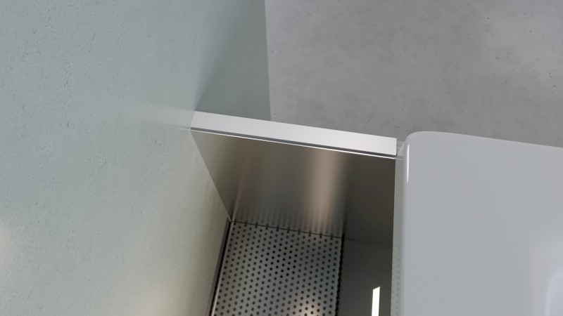 NIX nerezová vanová kapsa, 180cm, instalace do rohu 72463