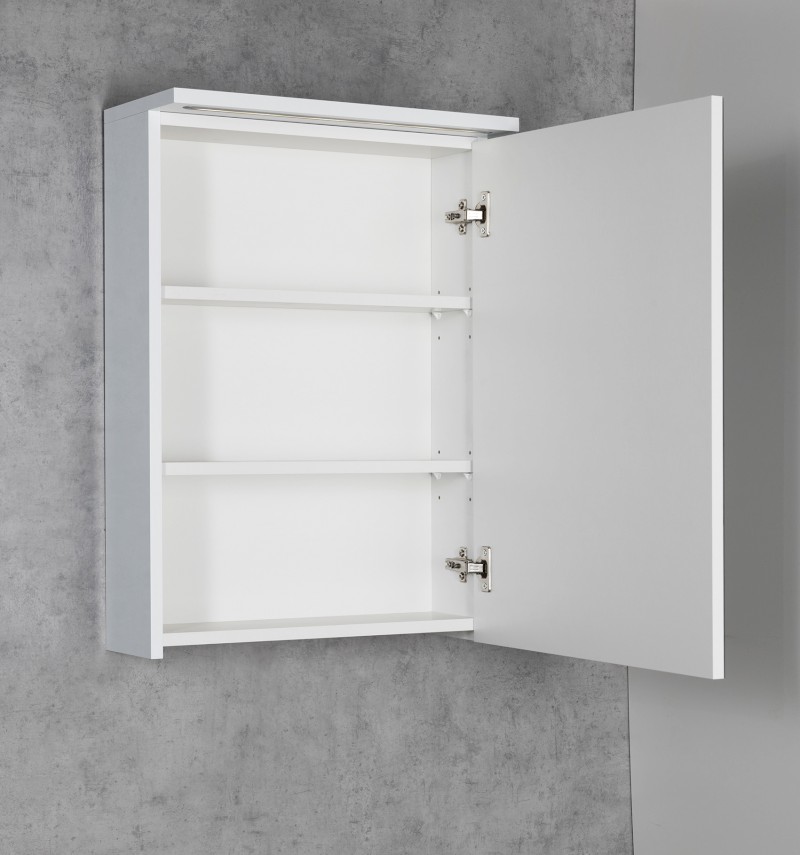 KAWA STRIP galerka s LED osvětlením 50x70x22cm, bílá WGL50S