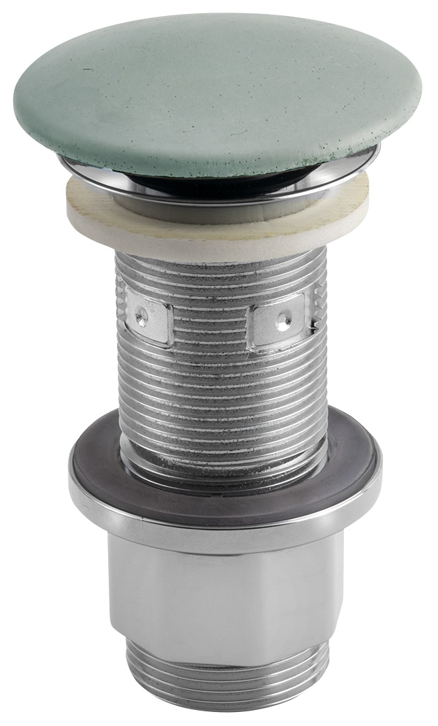 Umyvadlová výpust 5/4“, click-clack, betonová zátka, 10-80mm, zelená mat FG923