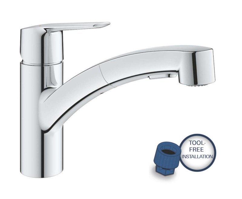 QuickFix Start Dřezová baterie s výsuvnou sprškou, chrom GROHE 30531001
