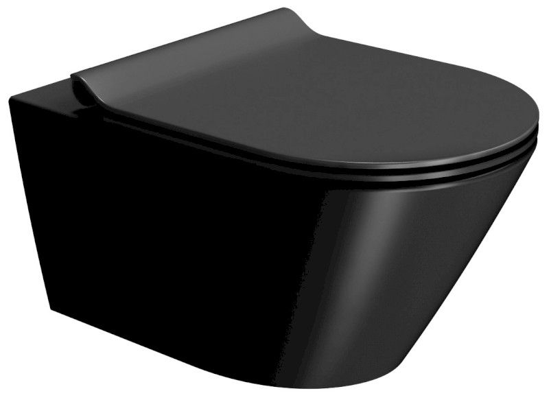 KUBE X závěsná WC mísa, GeniusFlush, 36x55cm, černá dual-mat 941326
