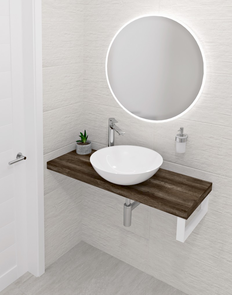 AVICE deska pod umyvadlo 170x36cm, tl.5cm, dub tmavý AV17611