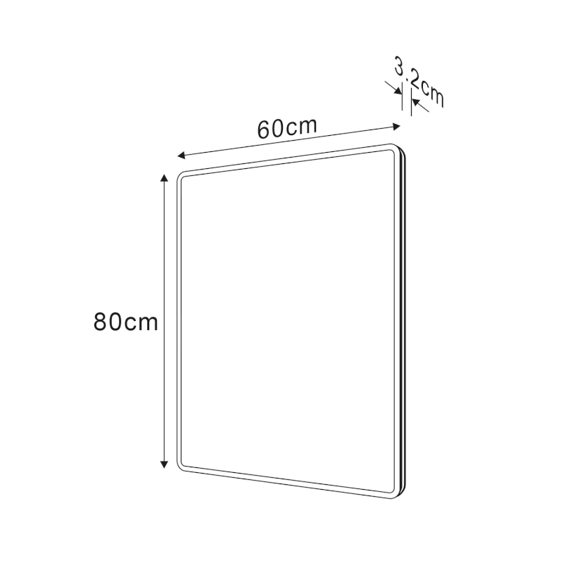 PIRI zrcadlo s LED osvětlením 60x80cm PR600
