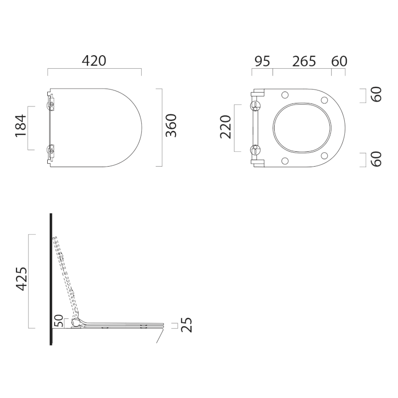 WC sedátko, SLIM, Soft Close, černá mat MS76SN26