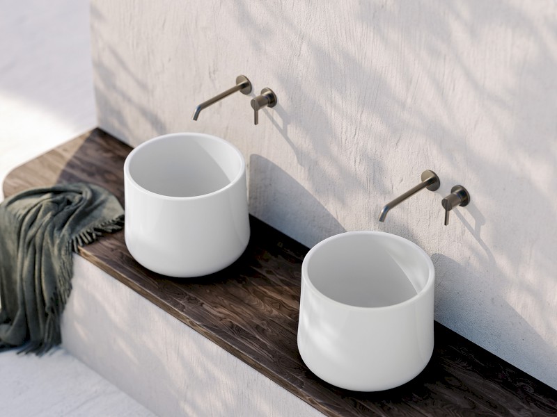 ALLEGRO keramické umyvadlo vysoké, průměr 42cm, bílá 10AL66042