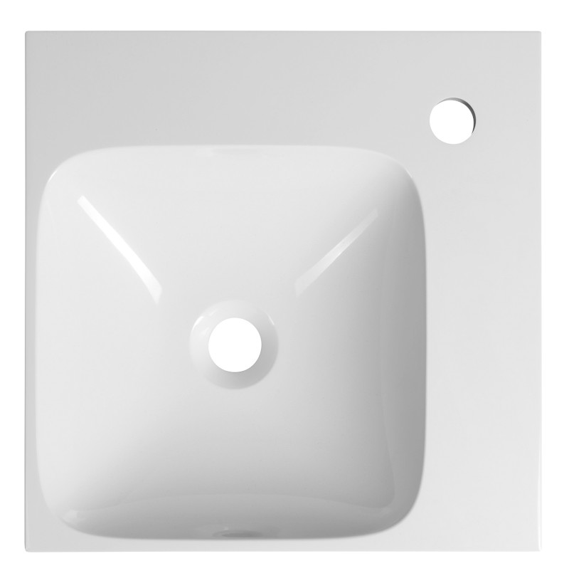 EMONA umyvadlo rohové, litý mramor, 40x40cm, bílá EN040R