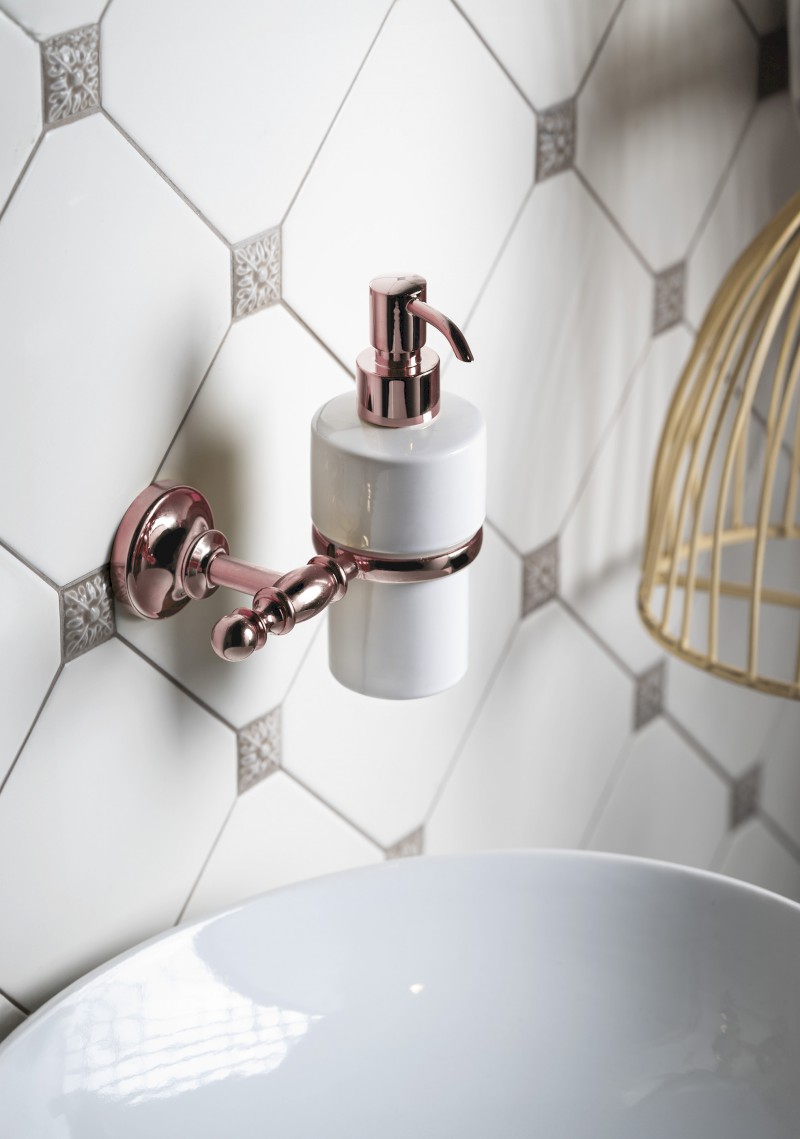 PERLA dávkovač mýdla, keramika, růžové zlato PE1087