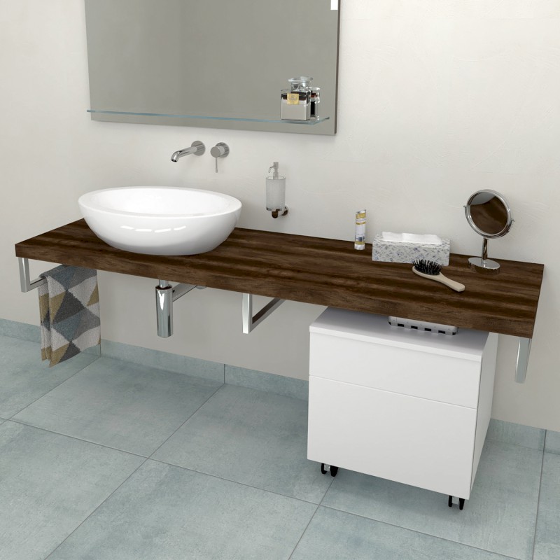 AVICE deska pod umyvadlo 150x50cm, tl.5cm, dub tmavý AV1511