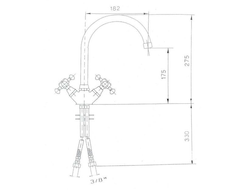 ANTEA stojánková dřezová baterie, výška 275mm, bronz 3096