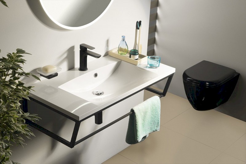 SKA konzole pod umyvadlo/desku 900x200x460mm, černá mat SKA203