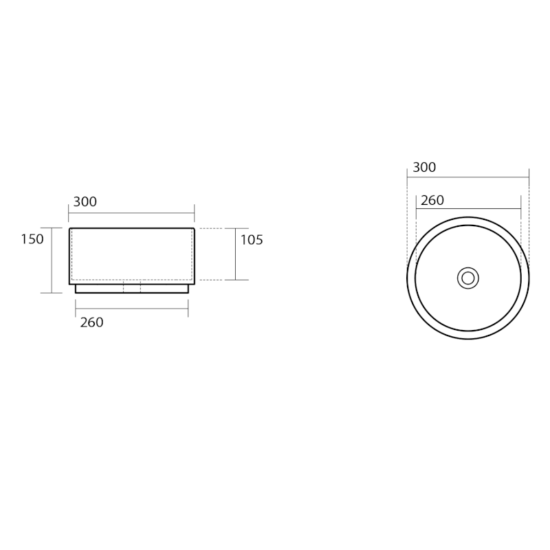 OKE keramické umyvadlo na desku, Ø 30cm, bílá 554001