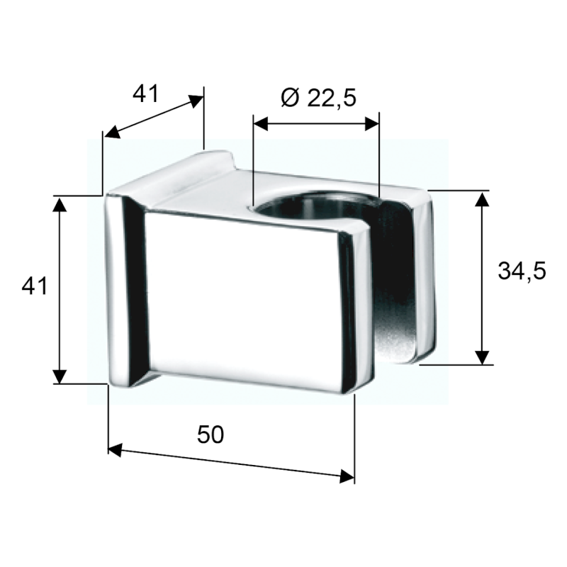 Držák sprchy hranatý, pevný, zlato SD617