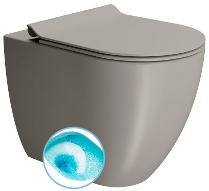 PURA WC mísa stojící, Swirlflush, 36x55cm, spodní/zadní odpad, tortora dual-mat 880305