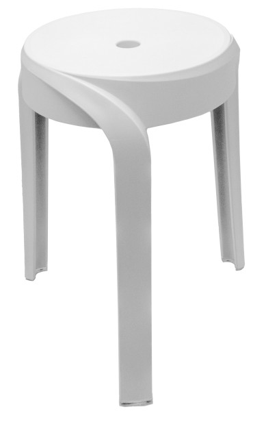 STAN koupelnová stolička, průměr 30cm, bílá A176101