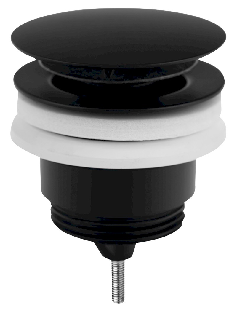 Umyvadlová výpust 5/4“, click-clack, velká zátka, 10-45mm, černá mat 7532.310.5X