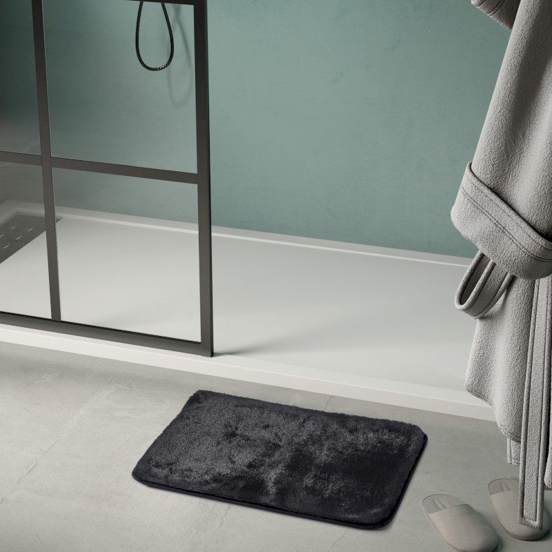 FUZZY koupelnová předložka, 50x80cm, 100% polyester, protiskluz, černá 96FY508014