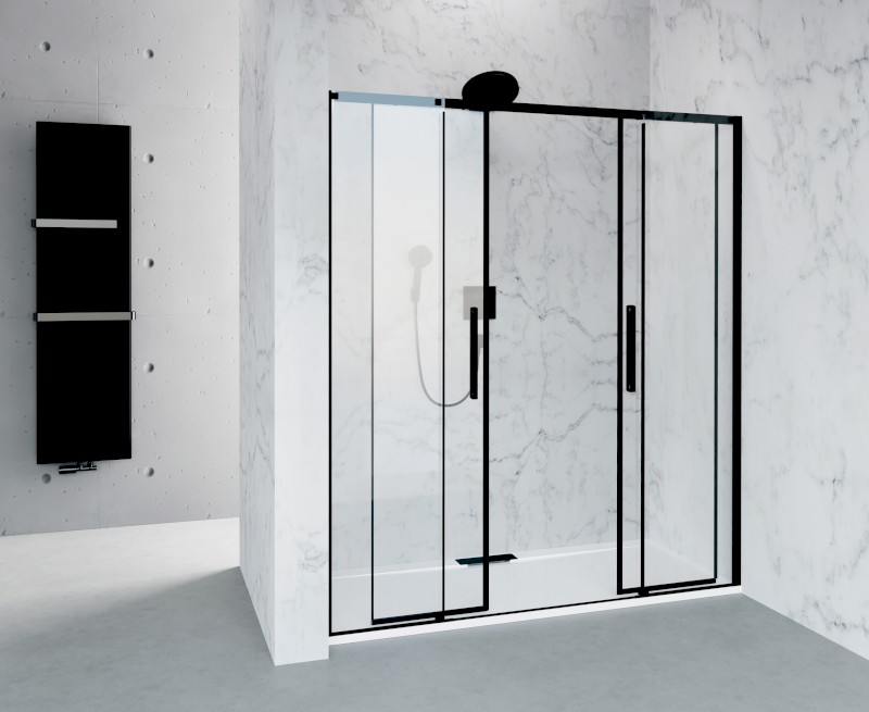 ALTIS BLACK posuvné dveře 1770-1810mm, výška 2000mm, čiré sklo AL4512B