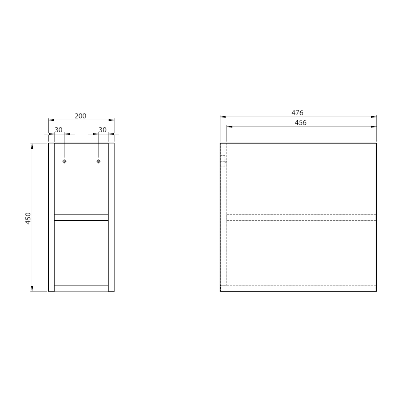 WAVE skříňka spodní policová 20x45x47,8cm, dub collingwood WA020-1919