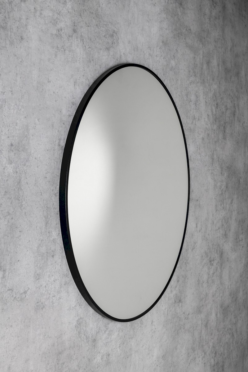 AROWANA kulaté zrcadlo v rámu ø 60cm, černá mat AWB060