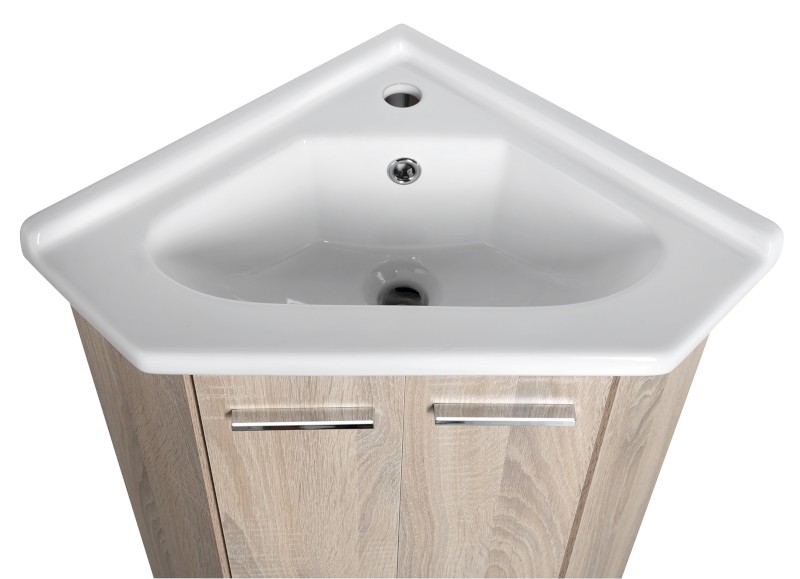 ZOJA umyvadlová skříňka rohová 39x74x39 cm, dub platin 50344