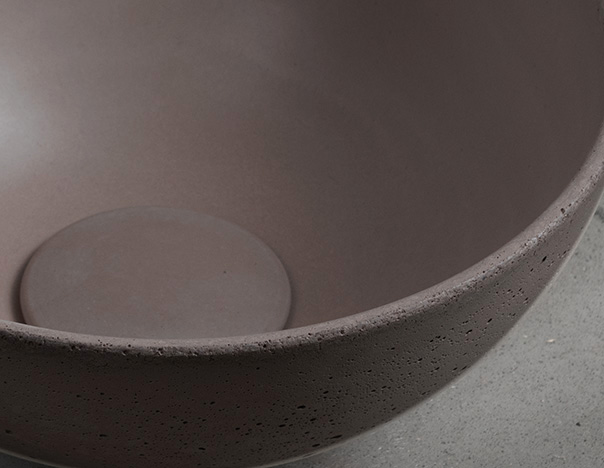 MINOR betonové umývátko na desku, Ø 26cm, tmavě hnědá mat MR26015