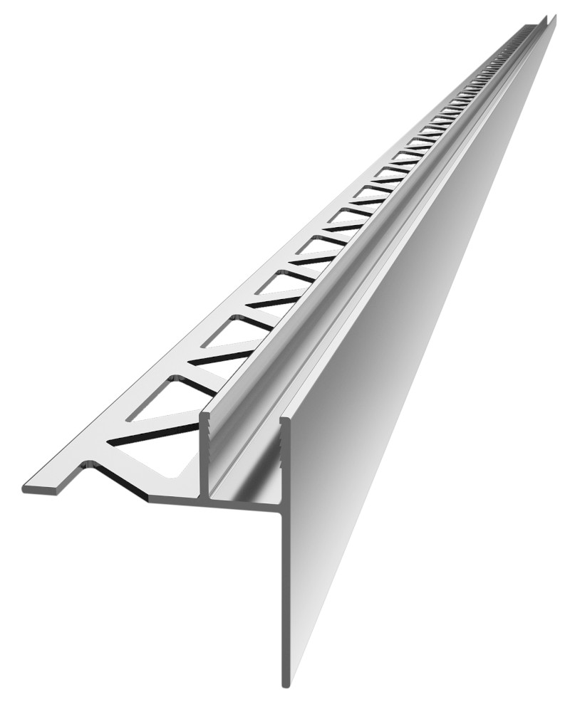 ARCHITEX sada pro uchycení skla, podlaha-stěna-strop se spádovou lištou, 1615x2600mm, pravá, leštěný hliník AX2616R