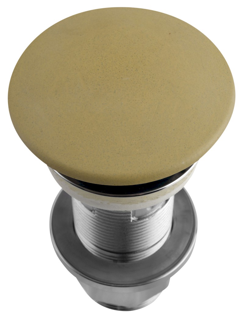 Umyvadlová výpust 5/4“, click-clack, betonová zátka, 10-80mm, žlutá mat FG922