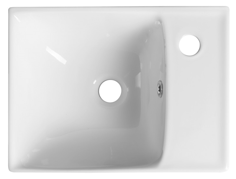 NUALI keramické umývátko 40x30cm, baterie vpravo, bílá TU0128