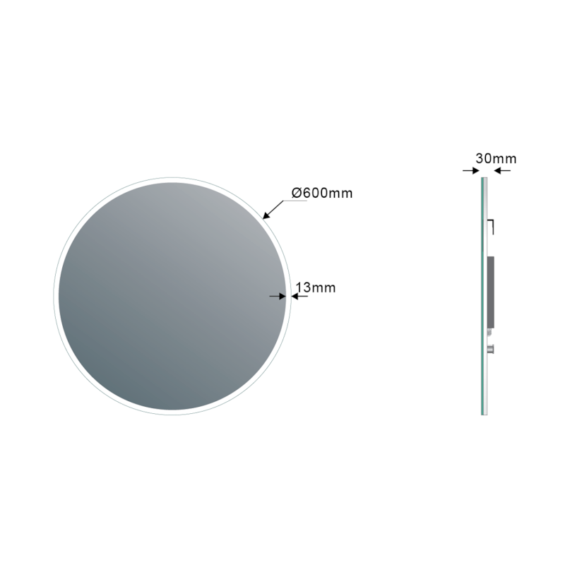 VISO kulaté zrcadlo s LED osvětlením ø 60cm VS060
