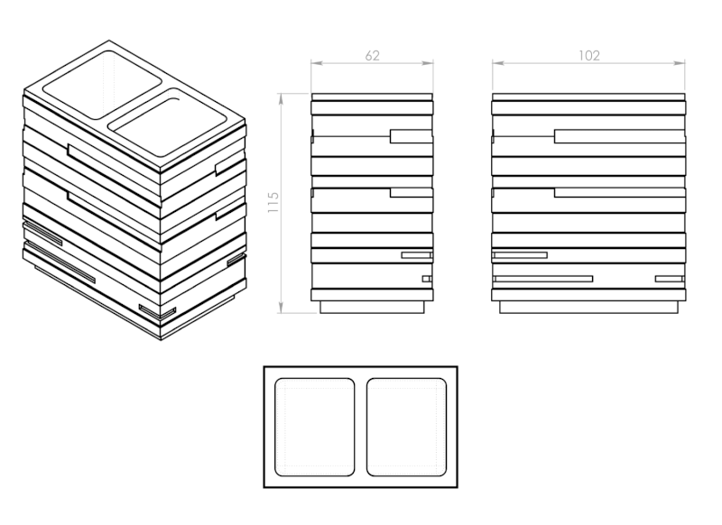QUADROTTO držák kartáčků na postavení, bílá QU9802