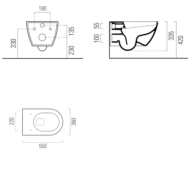 PURA závěsná WC mísa, Swirlflush, 36x55cm, blush dual-mat 881524